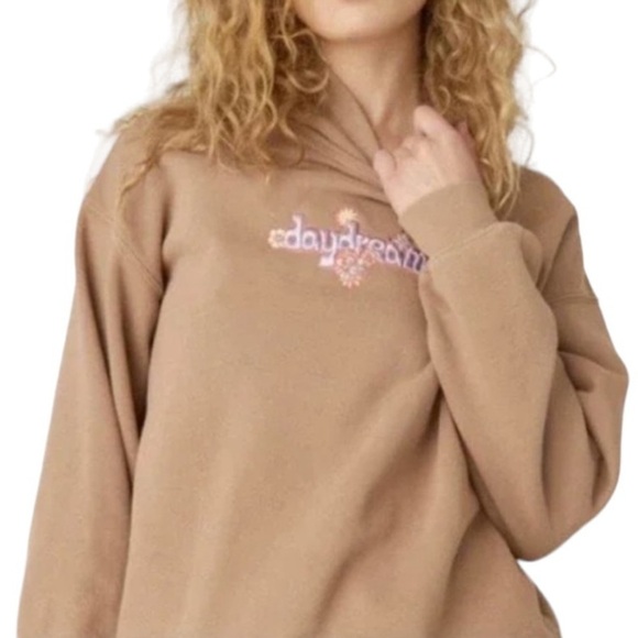 Daydreamer Daydreamer Groovy Type Sweatshirt in Taupe Oversized Size Small NWT - Picture 11 of 11